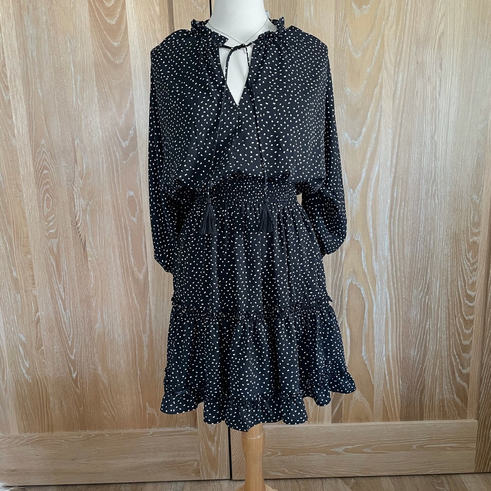 NWT black and white polka dot dress